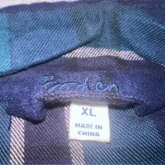 BODEN Men's Plaid Flannel Button Up Shirt Blue Green Size XL - Picture 3 of 5